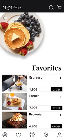My Favorites mockup of Memphis Menu app